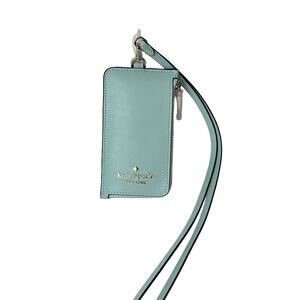 Kate Spade Madison ID window Card Case Lanyard ( Blue Glow) New